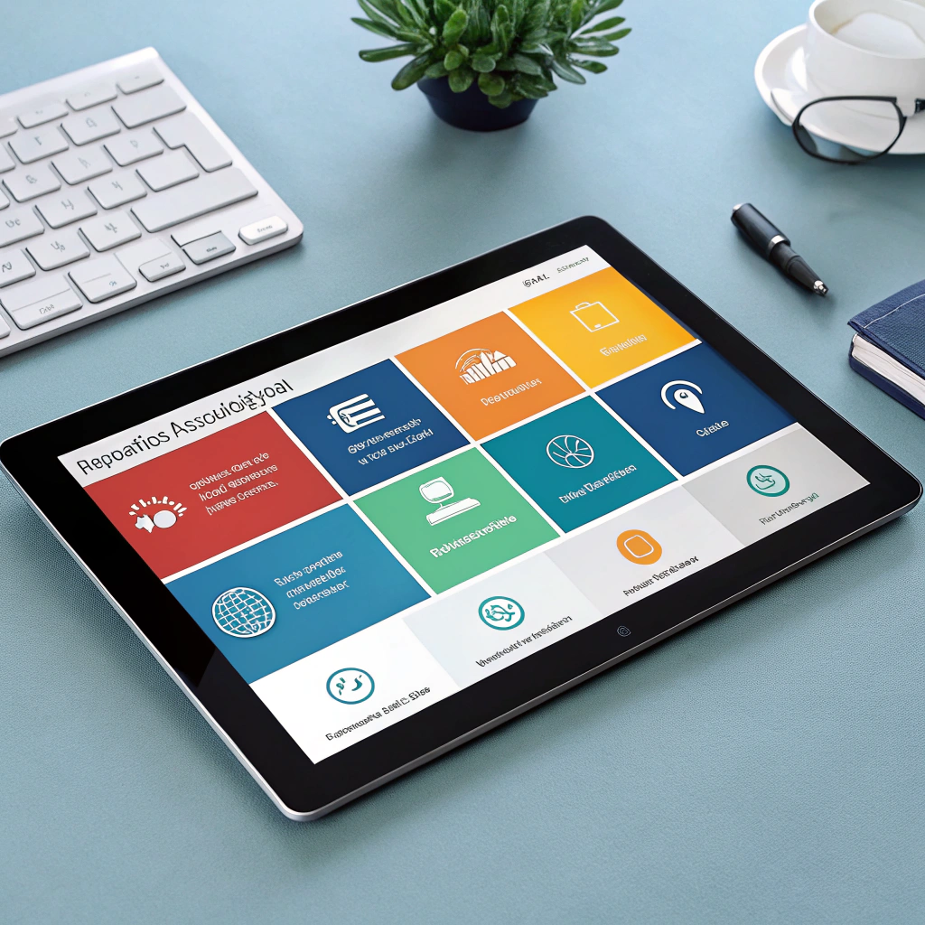 AI automation workflow diagram on digital tablet