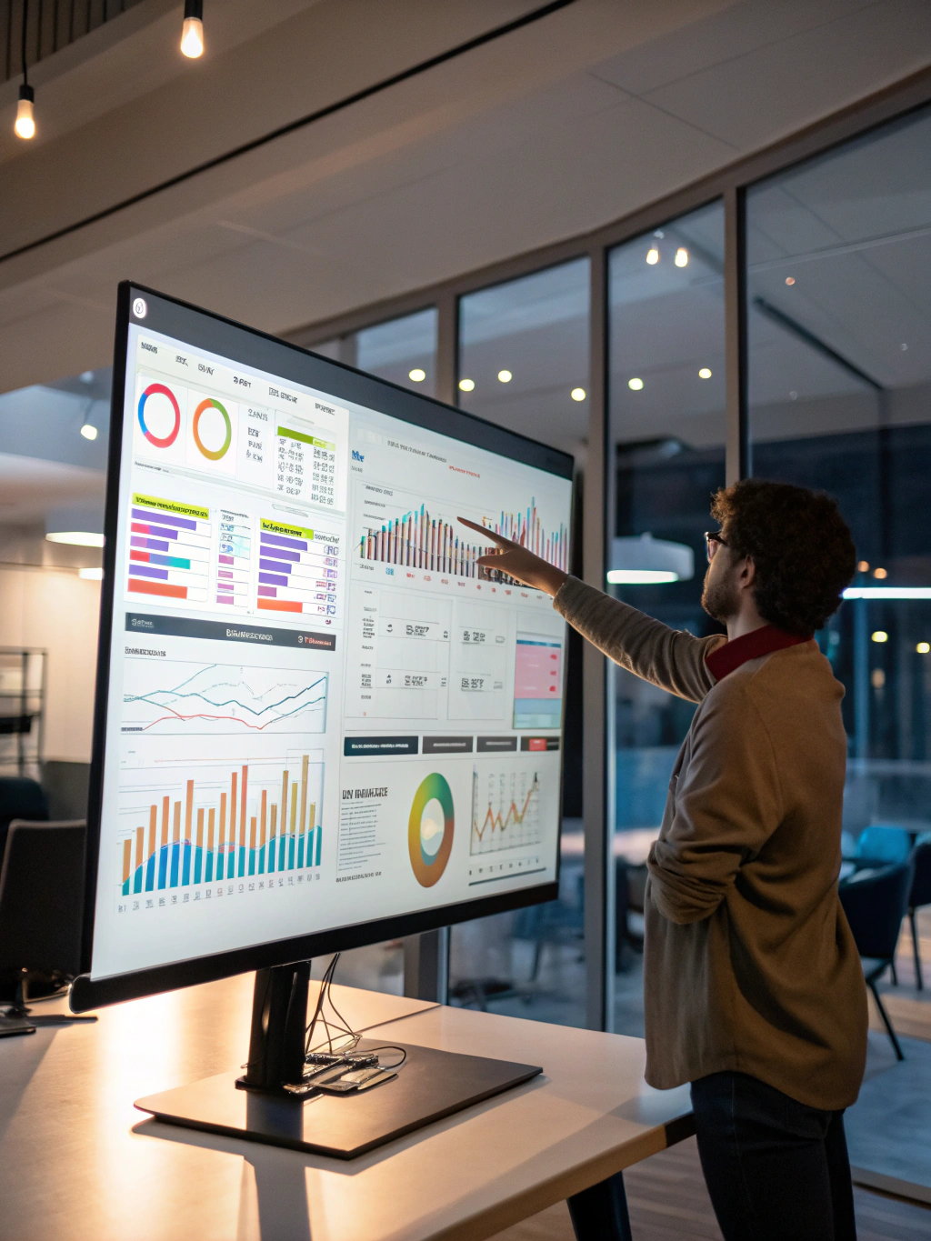 Digital marketing dashboard showing growth metrics and SEO results